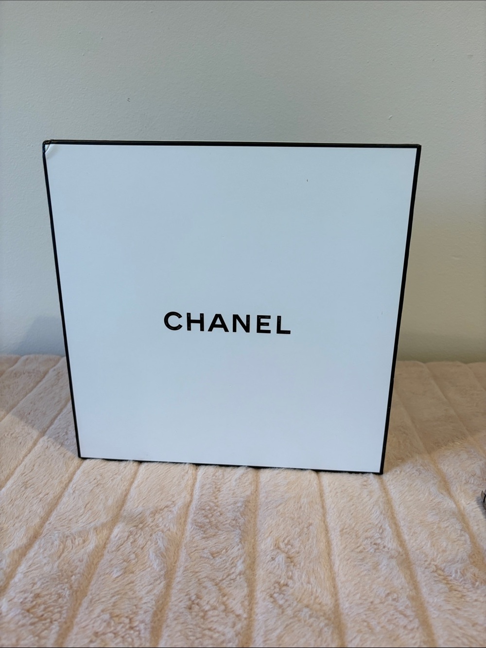 CHANEL White Box with Black Trim and Logo